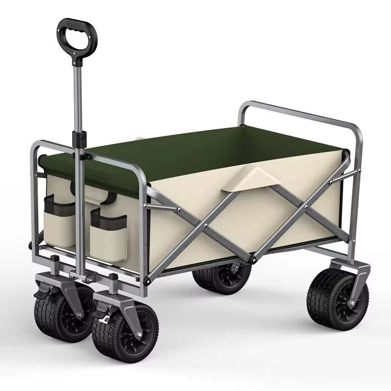 Lightweight 7kg Outdoor Camping Trolley Household Shopping Cart Folding Handle Portable Design Metal Frame 150kg Load