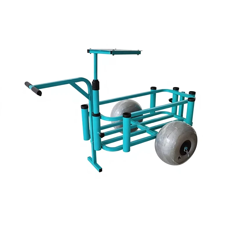 Lightweight Aluminum Foldable Portable Fishing Cart Trailer Platform 16inch Balloon Wheels 100kg Load OEM Carp Fishing Beach