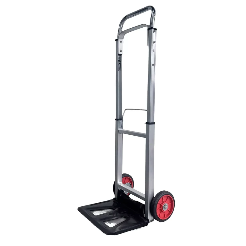 Lightweight Aluminum & Iron Two Wheel Platform Folding Shopping Cart Trolley Tool with OEM Support 90kg Load Capacity