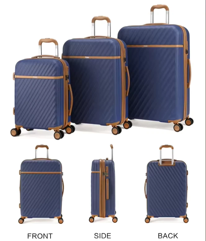 Lightweight Blue Suitcase Luggage Mute 4 Wheels Luggage 3 PCS Set TSA Lock Large Capacity Travel Suitcases Set