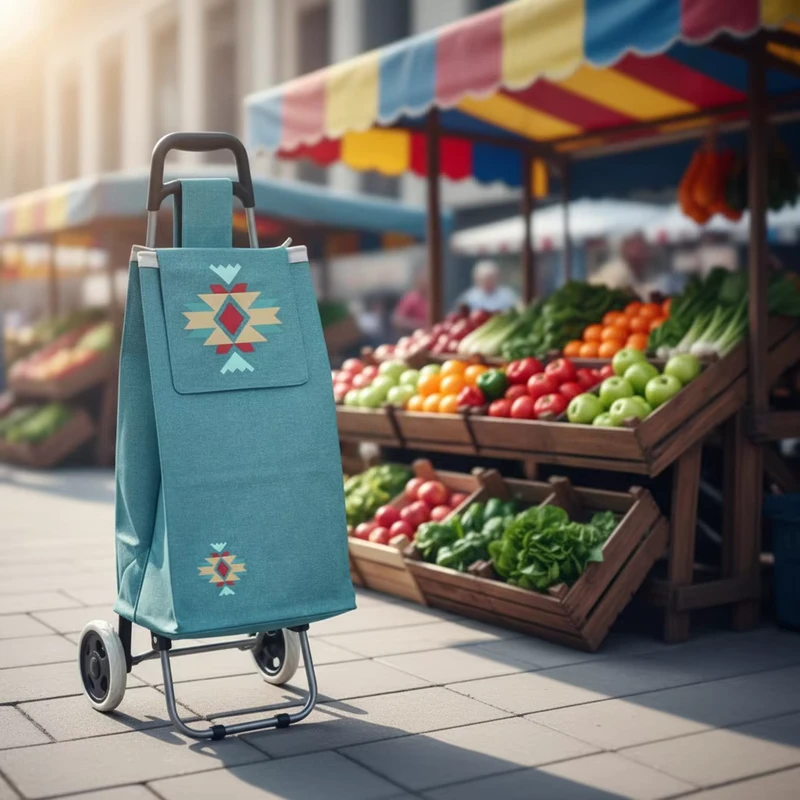 Lightweight Foldable Hand Trolley Large Capacity Load Bearing Grocery Cart Household Shopping Storage Trailer