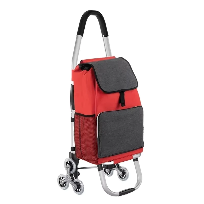 Lightweight Foldable Shopping Trolley Cart Thermal Insulation Bag Large Load Capacity Functional Design For Convenient Shopping
