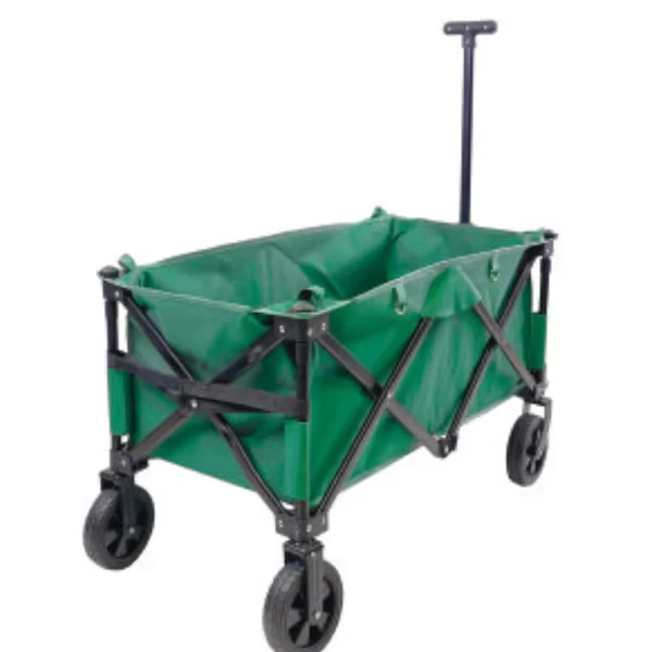 Lightweight Metal Frame 600D Oxford Portable Camping Foldable Trolley Storage Cart Collapsible Folding Outdoor Utility Wagon
