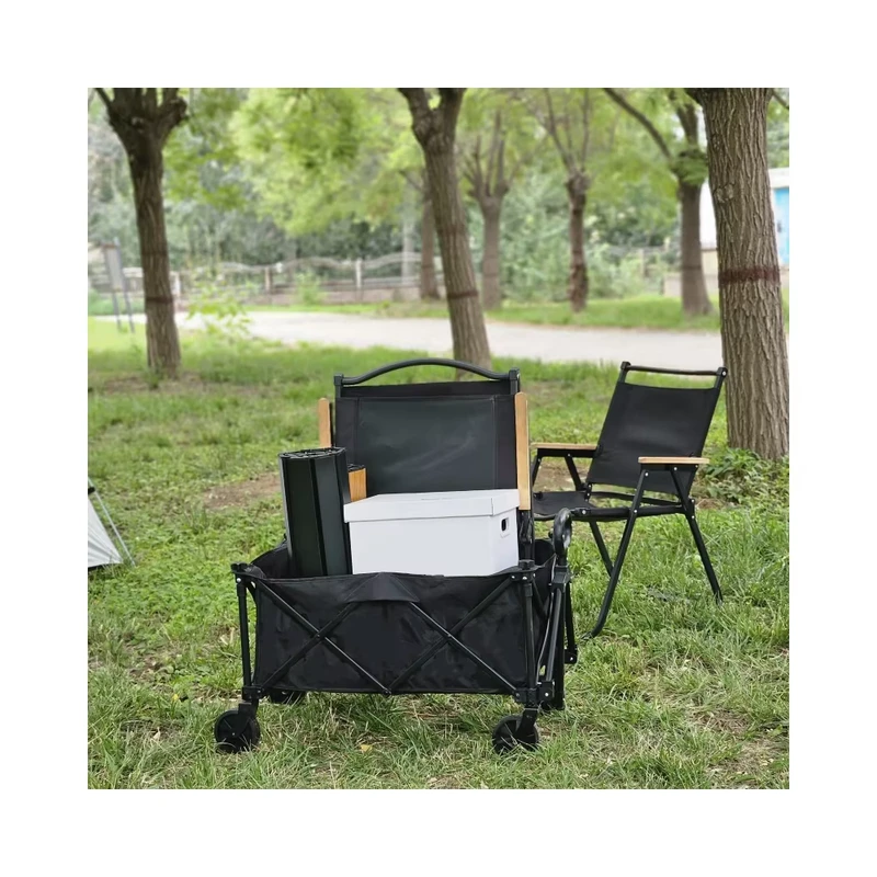 Lightweight Mini Size Folding Cart Steel Platform Heavy Duty Outdoor Trolley With Wheels for Camping & Outdoor Activities