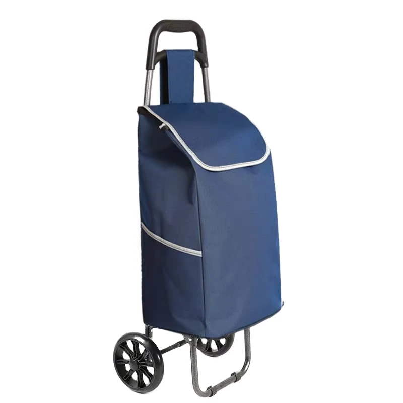 Lightweight Oxford Supermarket Trolley Bag Foldable Wheel Cart with Handle Cover for Mall Markets Shopping