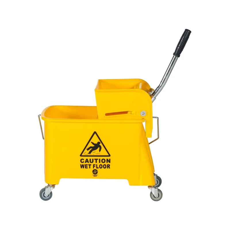 Lightweight Plastic 20L Eco Friendly Single Bucket Mop Wringer Trolley Open Top Structure Cleaning Various Commercial Household