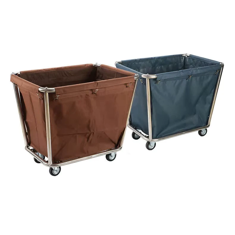 Linen Trolley Hotel Laundry Trolley Folding Laundry Basket With Wheels Large Capacity Housekeeping Cart