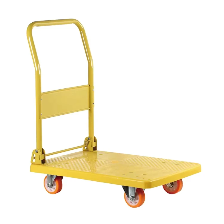 Loading 200 kg Four Wheels Industrial 50*70 cm Plastic Folding Trolley Hand Carts