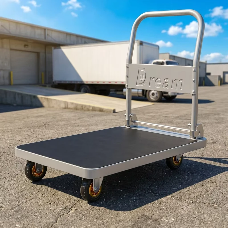 Loading Trolley BC-387 Material Handling Multipurpose Foldable Handle Rechargeable Logistic Warehouse Trolley