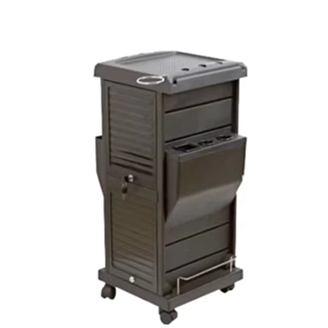 Lockable Hair Plastic Salon Trolley With Wheels
