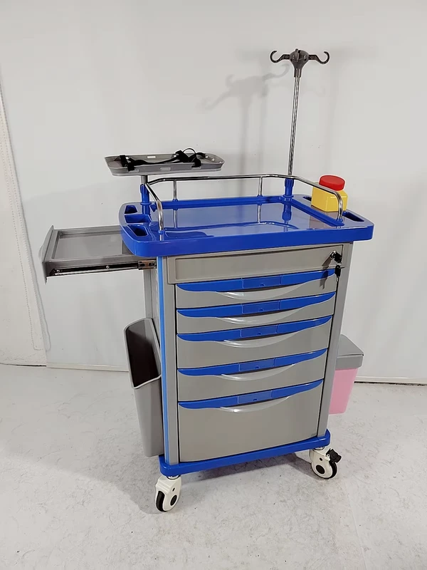 Lockable Medication Storage Cart ABS Body Aluminum Support Columns 4 Silent Castors 25 lb Load Capacity 2 Year Warranty Hospital