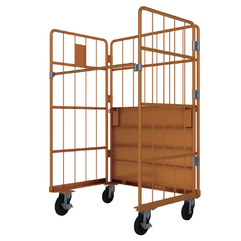 Logistic Rolling Cage Powder Coated Roll Container With Wheels