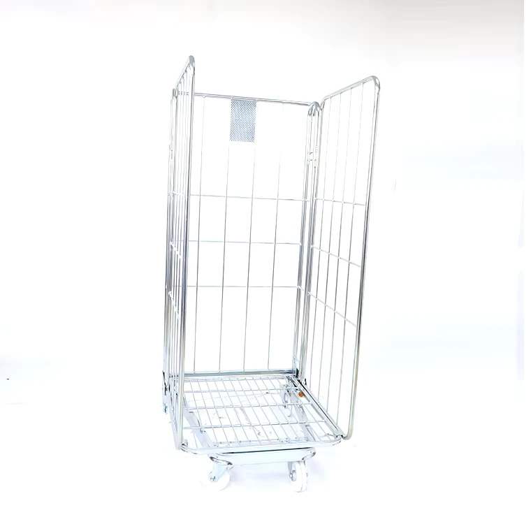 Logistic Storage Stainless Steel Foldable Rolling Storage Container 500kg Load Capacity OEM Customizable