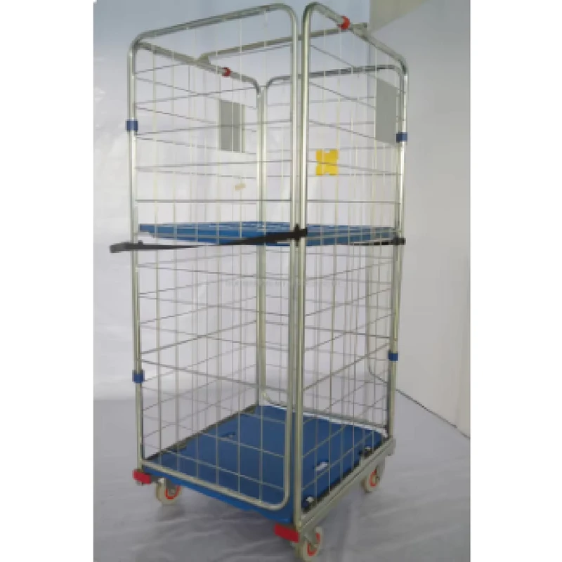 Logistic Warehouse Galvanized Customized Folding Collapsible Metal Steel Mesh Roll Foldable Wire Cage Container