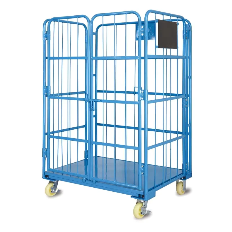 Logistics Folding Waterproof Roll Container Shopping Trolley Transport and Storage Cart with 5” Pu Wheels