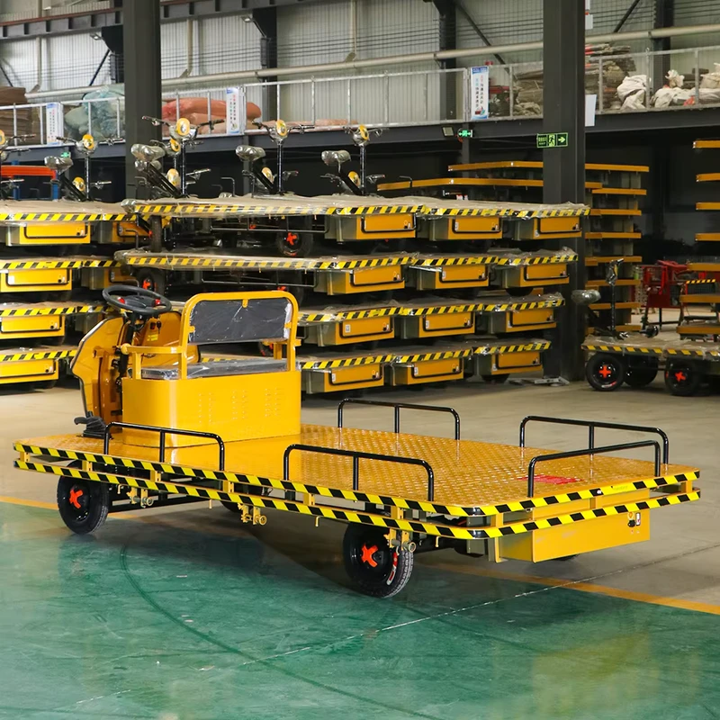 Long-Life Collapsible Electric Industrial Flatbed Car Platform Warehouse Transportation 1000kg Load Capacity