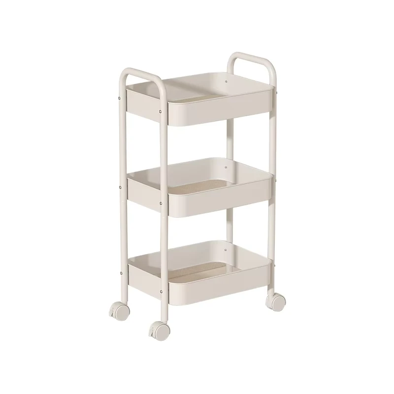 Low MOQ Factory Utility Rolling Cart Storage Trolley Cart for Kitchen Office Bathroom Store Rack 3-Tier Rolling Wheels