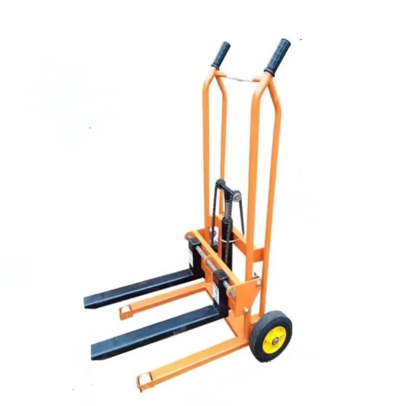 Low Profile Manual Hydraulic Steel Forklift with 2 Wheel and 80mm Fork Height for Limited Space Warehouse Operations