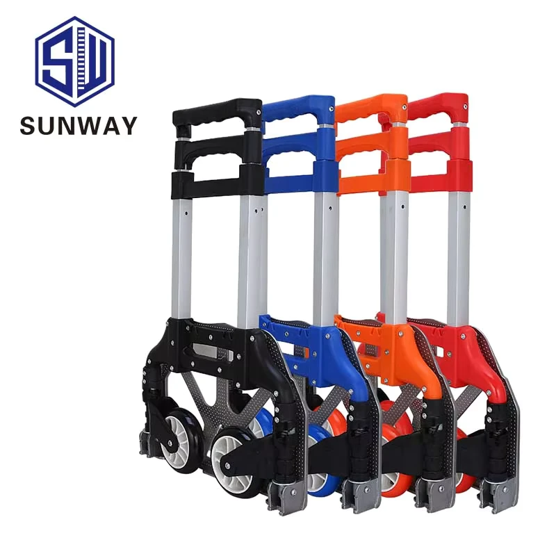 Luggage Outdoor Shopping Folding Wheels Hand Supermarket Foldable Aluminum Carts Trolleys