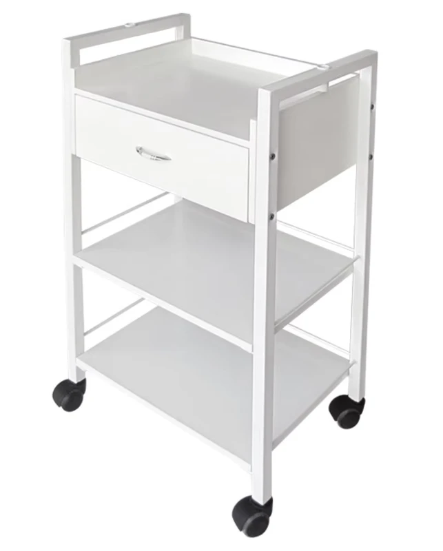 Luxmars Customization Wood Painting Trolley Cart Modern Chinese Style Salon Trolley 4 Wheels for Living Room Bathroom Bedroom