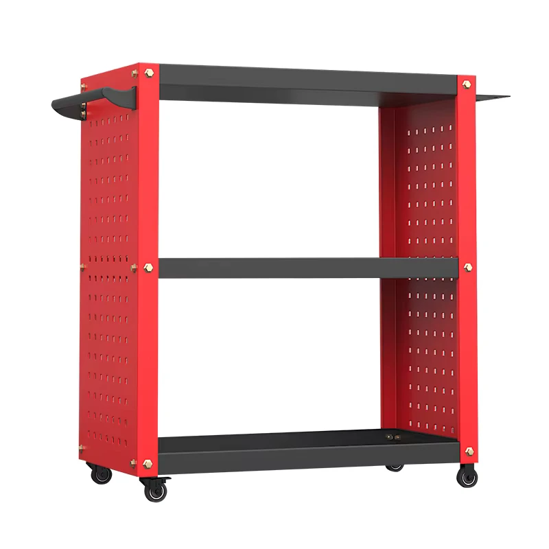 Luxury 3 Tier Rolling Tool Cart 3 Shelves Steel Utility Cart for Garage Workshop Warehouse & Repair Shop