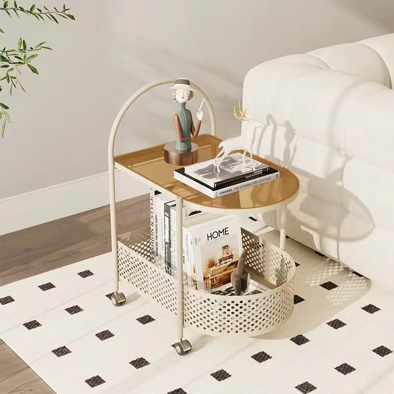 Luxury Black White Metal Frame Eco friendly Four wheel Bar Carts Drink Trolley for Living Room and Hotel Use
