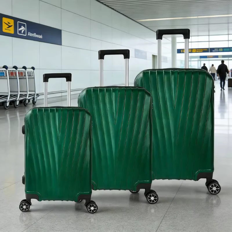 Luxury Classic Simple Lightweight ABS 4 Wheel Waterproof 3 Piece Suitcase Luggage Set Aluminum Trolley