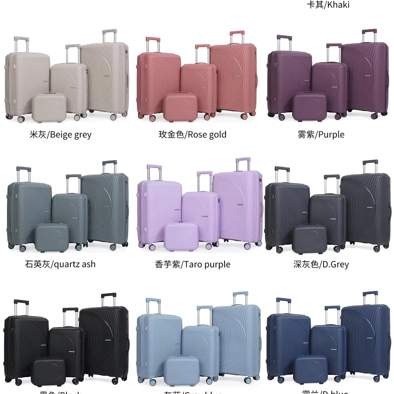 Luxury Eco Friendly 4 Wheel Trolley Luggage Durable Expandable Business Hard Shell Simple Fashionable Design Lightweight
