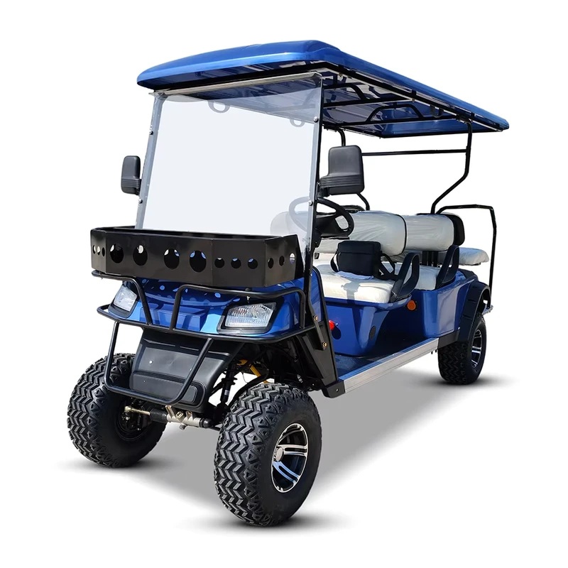 Luxury HUANLI 4 Seater Antique Steel Frame Electric Golf Cart CE Certified 90km Range 30-50km/h Speed Wedding Resort Hotel