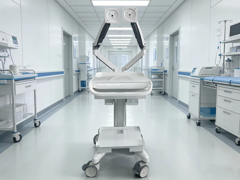 M6 Ergonomic Mobile Medical Cart with Adjustable Arm and Monitor Mount for Hospitals