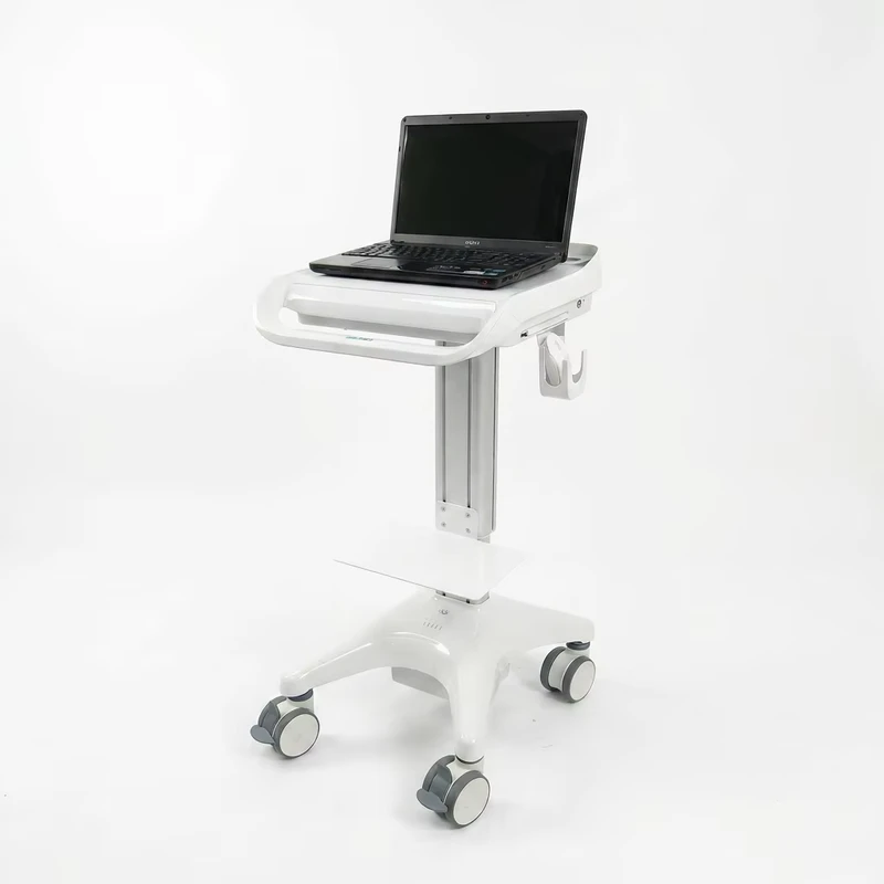 M6 Medical Computer Cart Stainless Steel 3 Level Silent Locking Wheels 200 lb Load Capacity ABS Plastic 5 Year Warranty