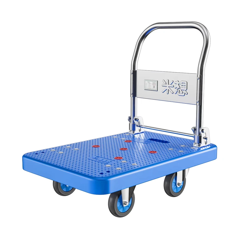 MBC 009 Capacity Trolley Airport 200kg Load Capacity Foldable Design Nylon Material Handling Platform Hand Truck Caster Wheels