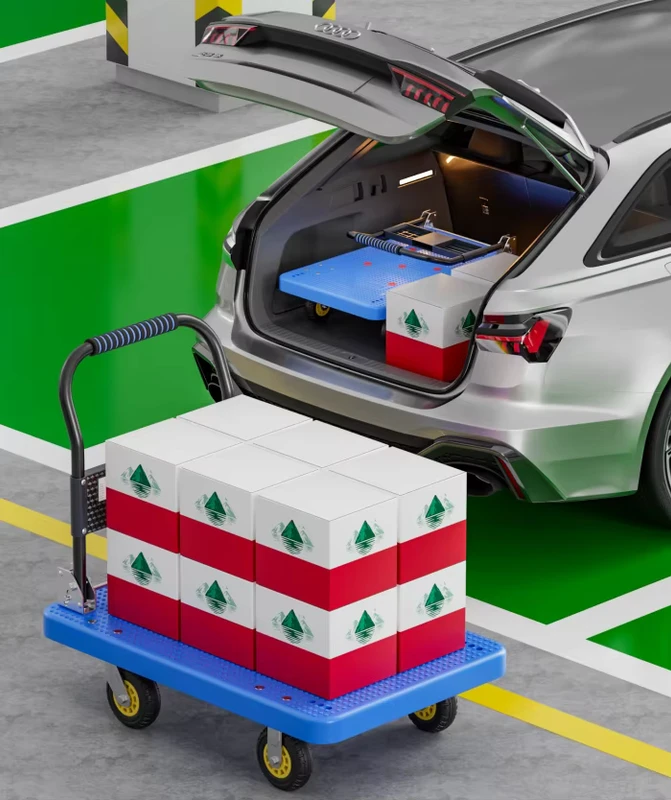 MBC 012 Foldable Secure Logistics Trolley 72*50cm Plastic Order Picking Trolley Warehouse Flat Warehouse Trolley