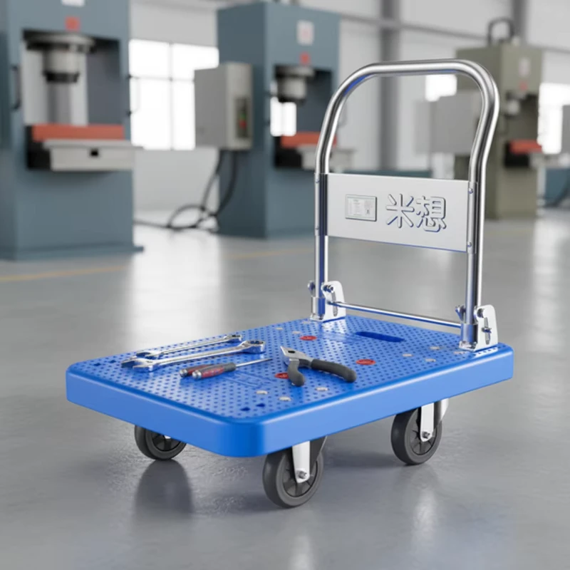 MBC 014 Hand Carts & Trolleys 72*50cm Platform Trailer Cart Heavy Duty Trolley Cart Folding Shopping Cart
