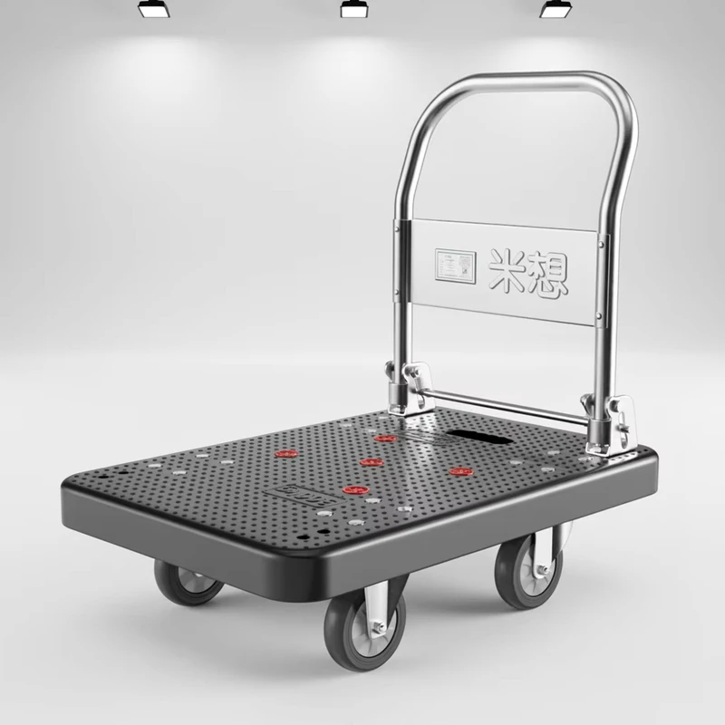 MBC 032 Push Trolley Handle Fold Airport Plastic Trolley Hand Carts & Trolleys 72*50cm Industrial Trolley Cart for Construction