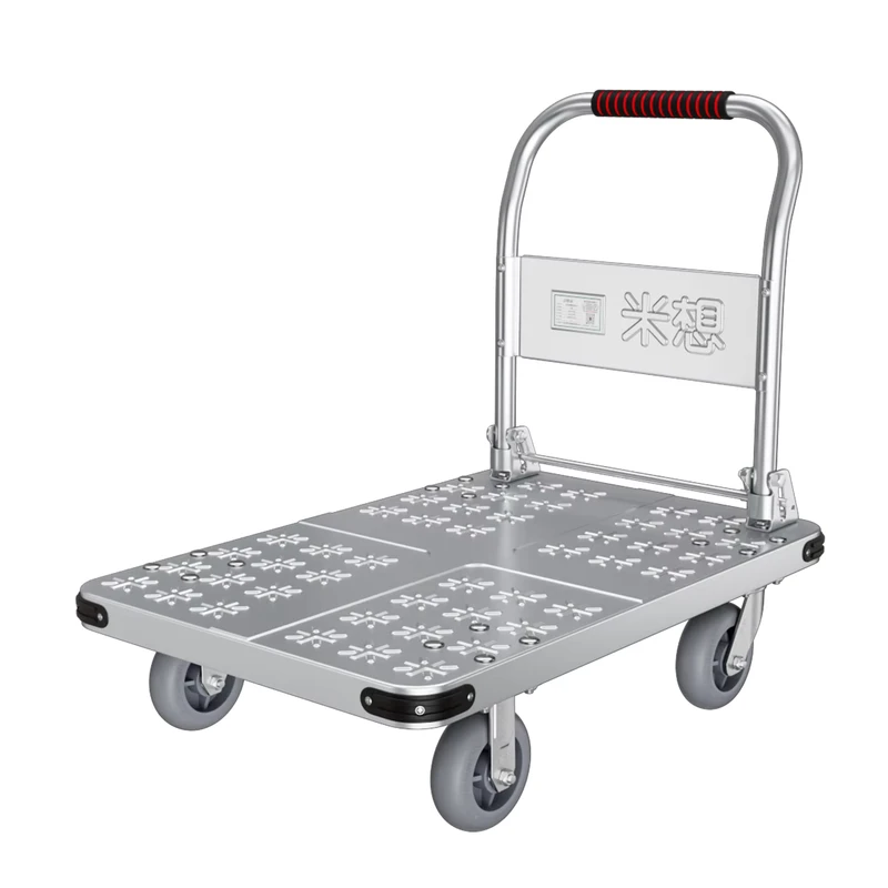 MBC 043 Foldable Handle Design 800kg Load Capacity Empty Hand Tools Transport Platform Trolley Cart with Wheels Caster Wheels