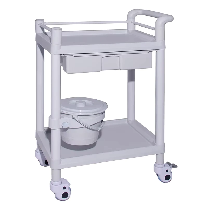 MN-101E Medical Utility Trolley with Right Hand Push and ABS One-piece Table and Large-capacity Drawers