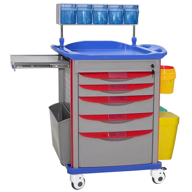 MN AC003 ABS Plastic Hospital Service Anaesthesia Drug Emergency Medical Trolley