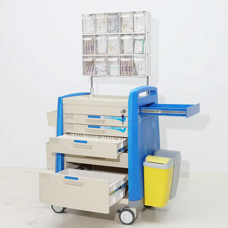 MN AC011 Durable Mobile Anesthesia Nursing Trolley Medical Emergency Drug Distribution Cart
