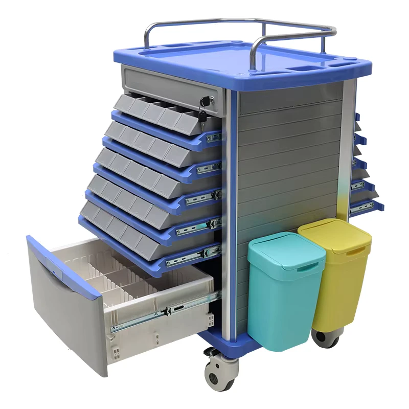 MN DC001 ABS Hospital Medicine Cart Multifunction Medical Emergency Drug Trolley