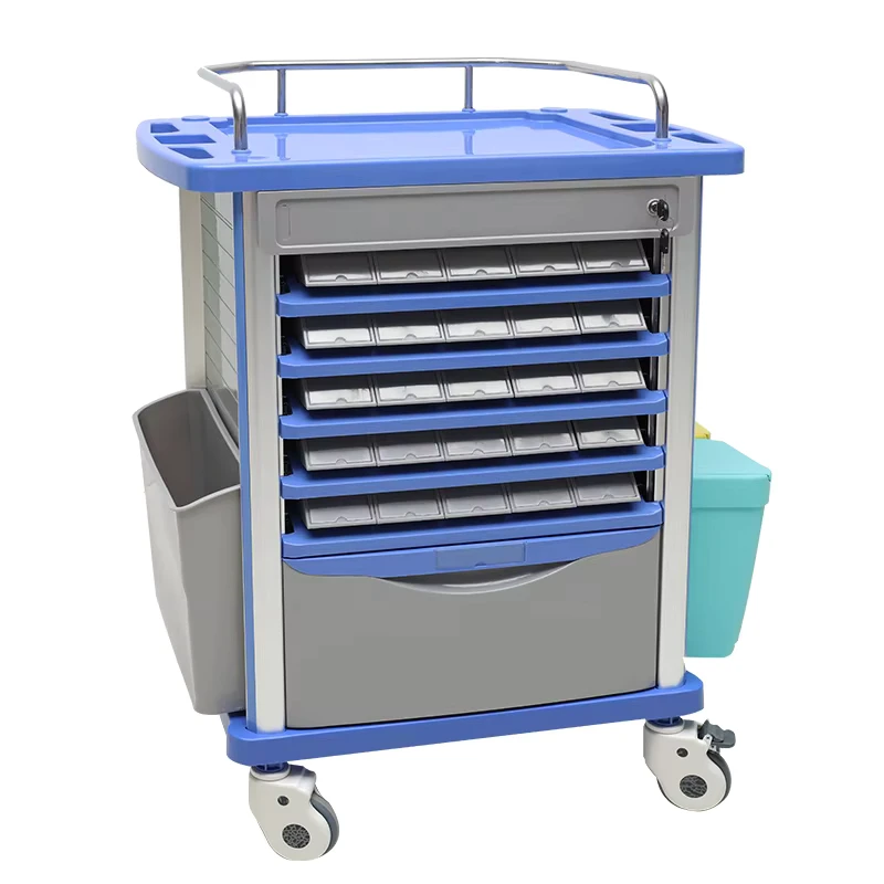 MN DC001 Medicine Trolley Medical Cart With ABS Plastic Material for Hospital