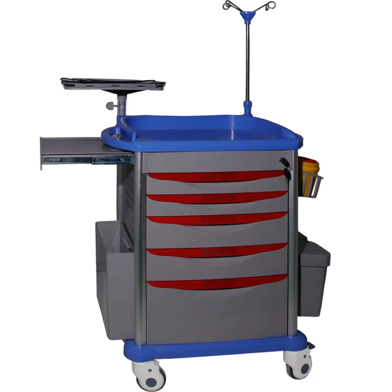 MN EC001S Cart with ABS Material and Wheels Featuring Oxygen Tank Holder