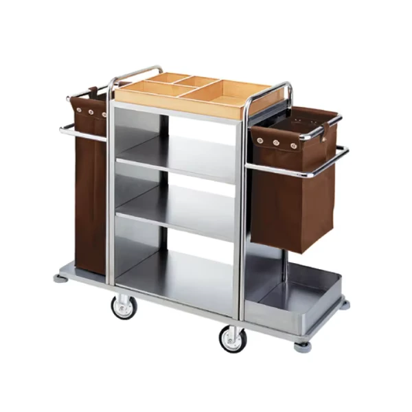 MOQ 1 PCS in Stock Housekeeping Carts Linen Trolley Service Cart