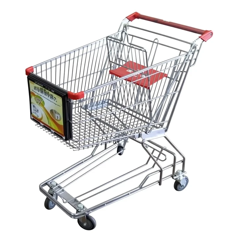 MOQ 20 PCS 62L Asian Style Shopping Trolley Supermarket Trolly Push Cart