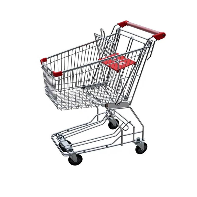 MOQ 20 PCS 62L Universal Trolley for Asian Supermarkets Shopping Trolley