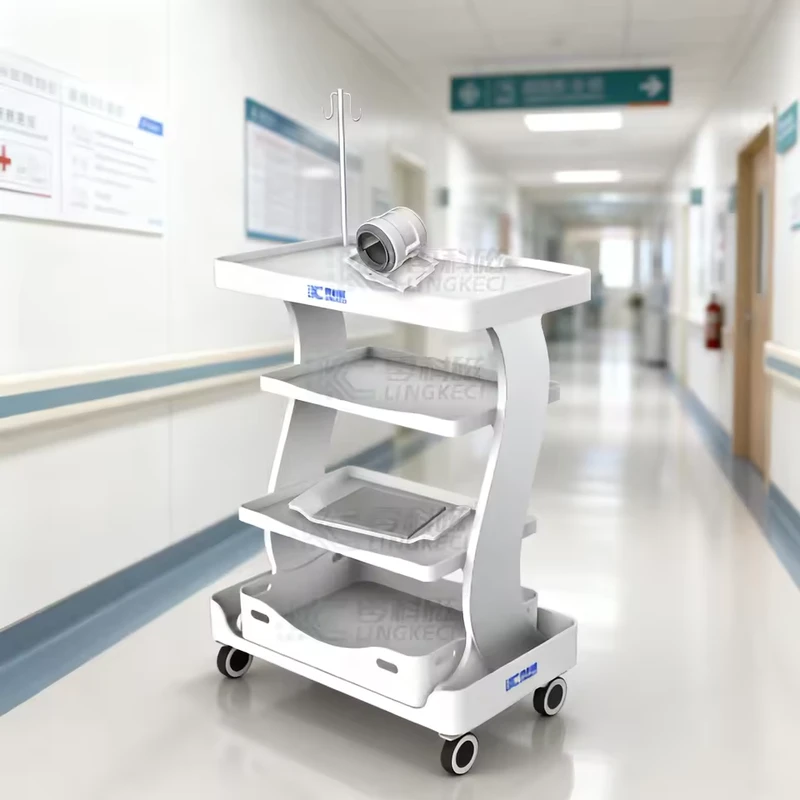 MR Dedicated Non magnetic Anti Magnetic Interference MRI Department Coil Cart Four Layer Hospital Trolley