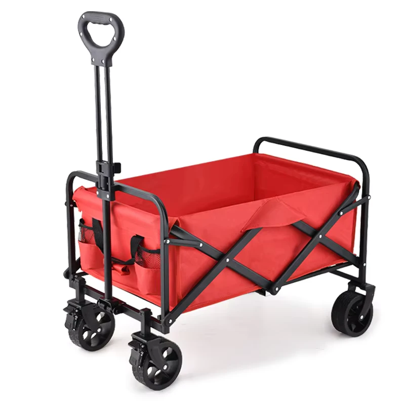 Mac Sports Heavy Duty Folding Wagon 150 lb Capacity All Terrain Utility Cart for Camping Garden & Yard Work (Steel Frame)
