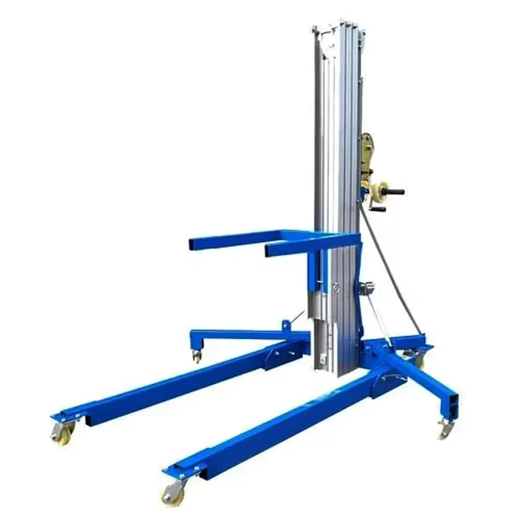 Manual Aluminium Stacker Material Lift Hand Winch Forklift