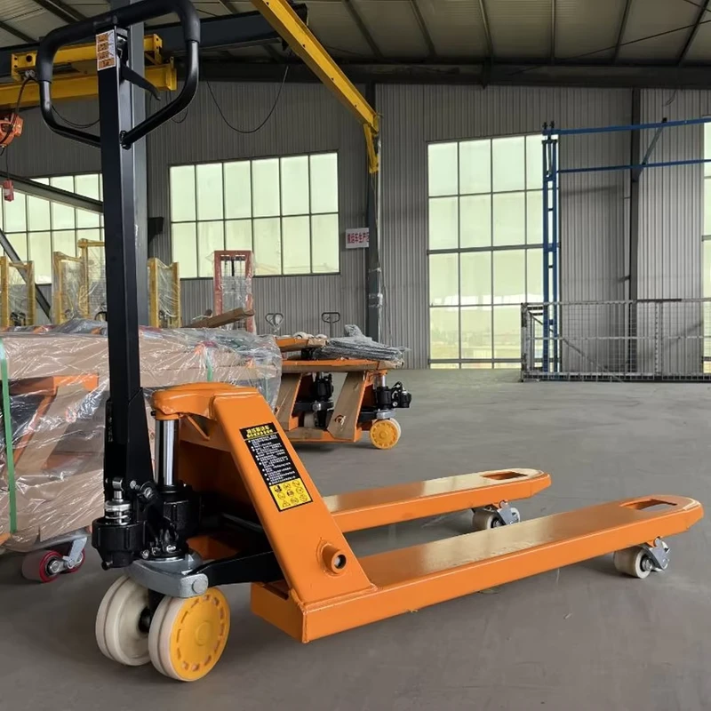 Manual Aluminum Pallet Jack 5500 Lb Capacity Industrial Pallet Truck 48 27 Fork Size Standard Heavy Duty PU Wheels 1 Year