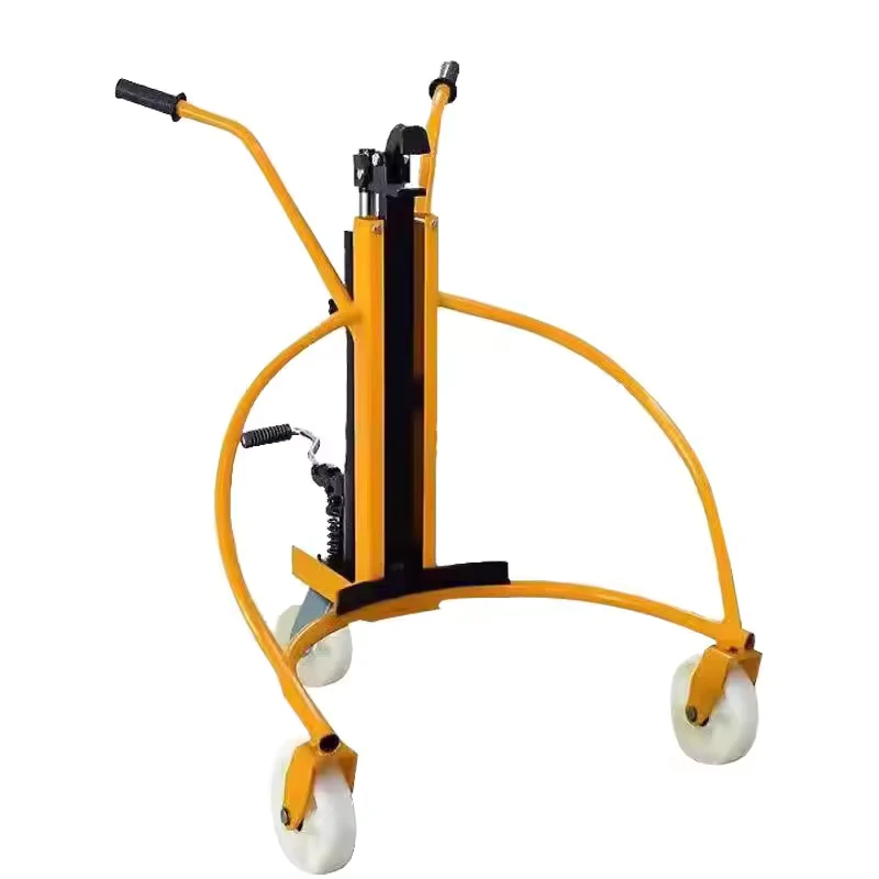 Manual Electric 3 Wheel Oil Drum Truck Hand Carts Trolleys Channel Steel Weighing Hydraulic Oil Drum Trolley Forklift